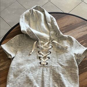 Madewell grey  Lace-Up Hoodie